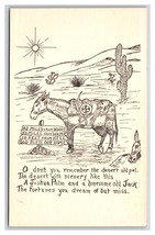 Comic Donkey In Desert 40 Miles From Nowhere UNP UDB Postcard S12 - £4.00 GBP