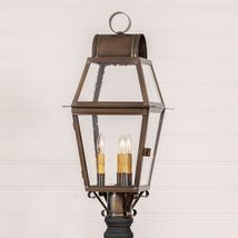 Independence Outdoor Post Light in Solid Weathered Brass - 3 Light image 2