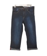 IZOD Men&#39;s 36&quot; Dark Wash Stretch Denim Cuff Leg Jeans Cut-Off Cropped Ankle - $26.46 CAD