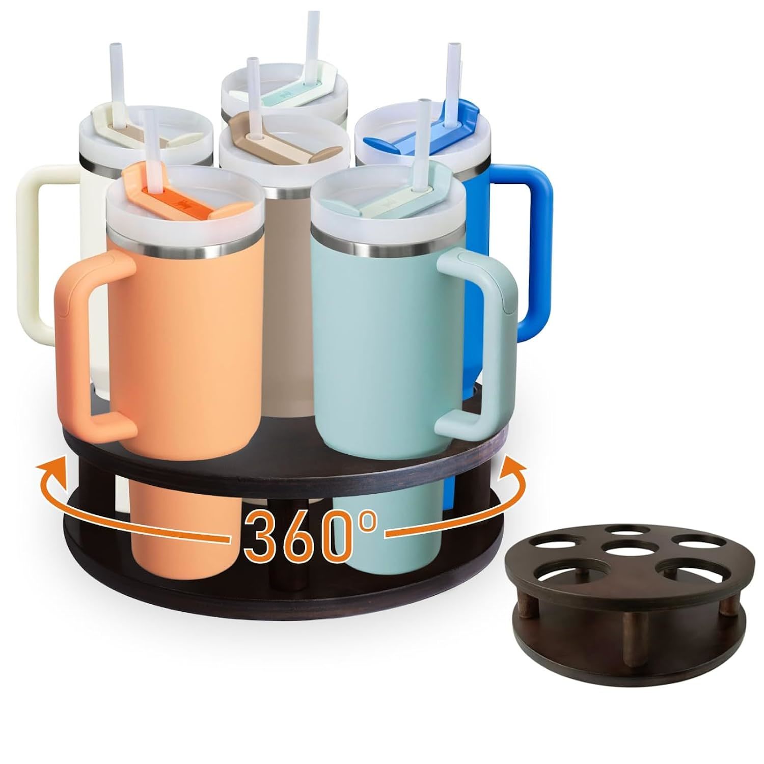 Tumbler Organizer For 20 30 40Oz Stanley Cup Organizer With 6 Slot Bottle, Solid