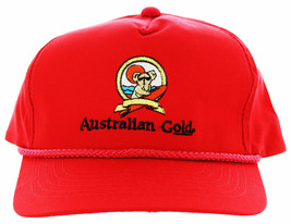 Australian Gold Cap. Red with AG Logo embroidered  on the front crown - $4.95