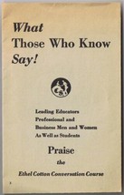 Vintage Print Flyer for Ethel Cotton Conversation Course 1950s - $2.16
