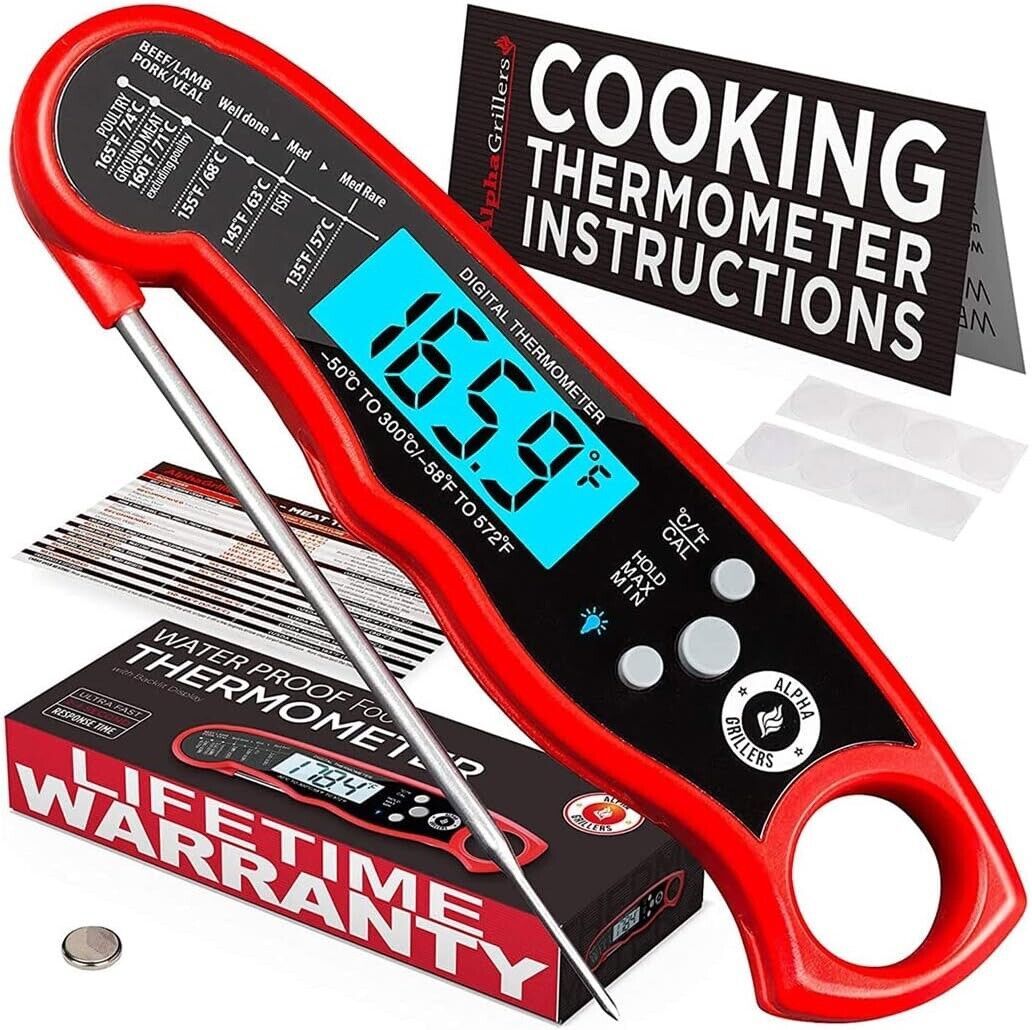 Instant Read Meat Thermometer Temperature Cooking Waterproof Digital Foo... - $6.92