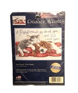 Dimensions Creative Accents 14-Count Cross Stitch Kit Dog Cat TRUE FRIEN... - £5.09 GBP