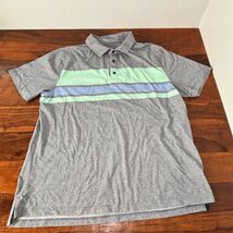 Nautica Men's 2XL Gray Striped Polo Shirt Short Sleeve Casual - $6.73