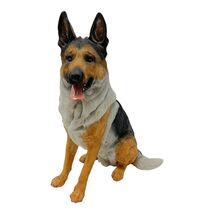 Sitting German Shepherd Panda Color Dog Pet Home Decor Figurine 8.75 inch - $25.98