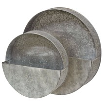 Two Wall Pockets in Galvanized Tin - £27.45 GBP