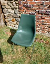 Vintage MCM Krueger Eames  Fiberglass Dark Green Chair - £121.73 GBP