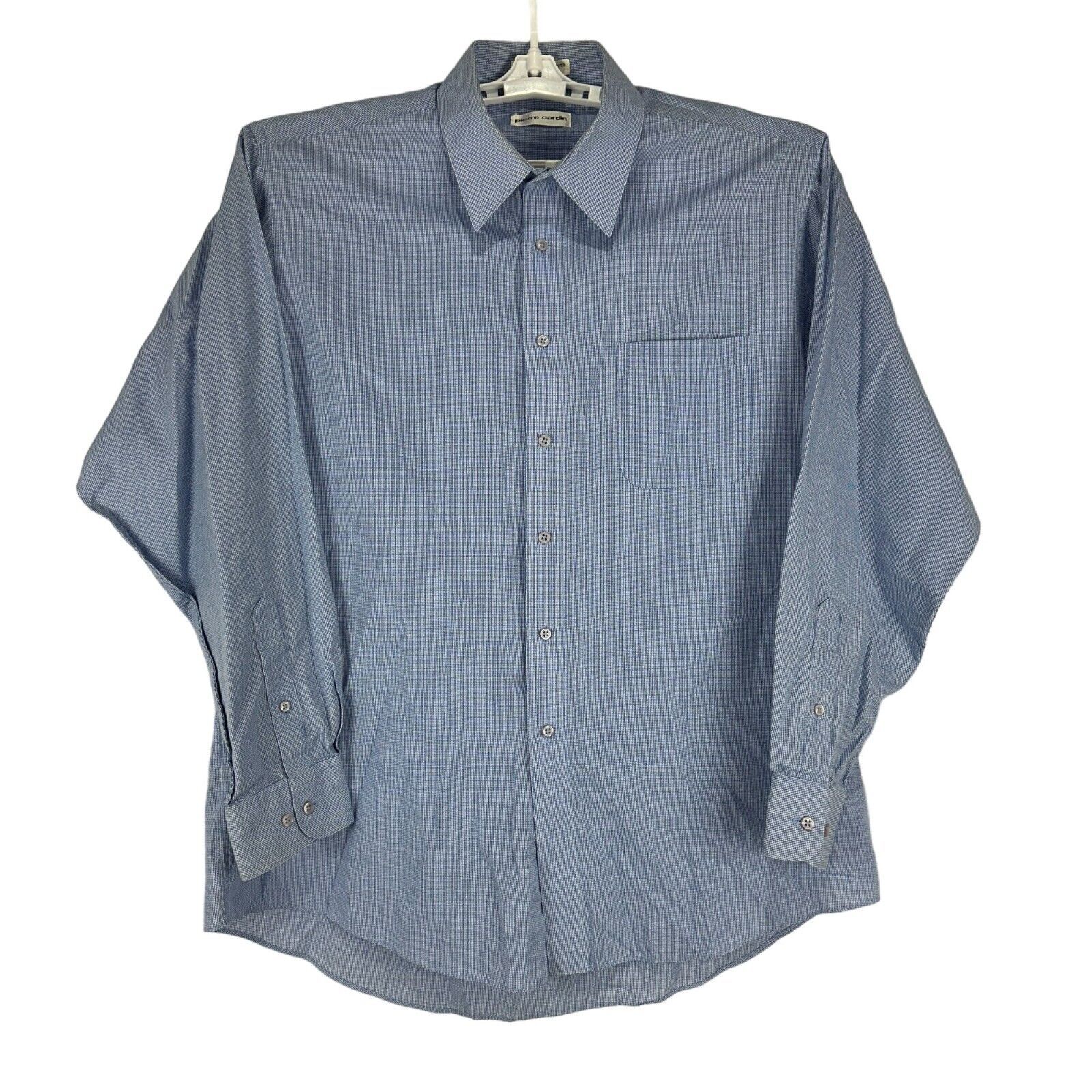 Pierre Cardin Men&#39;s Long Sleeved Button Down Dress Shirt Size L Blue - $16.70