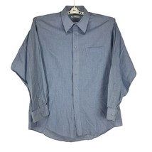 Pierre Cardin Men&#39;s Long Sleeved Button Down Dress Shirt Size L Blue - £13.33 GBP