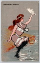 Narragansett Pier Girl A/S Harrison King Bathing Beauty Postcard P28 - £13.51 GBP