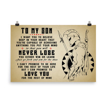 Spartan Warrior Poster Gift for Son Never Lose Inspiration Quotes Poster Ver. 3 - £20.20 GBP+