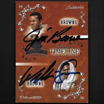 Jim Brown &amp; William Green dual autograph signed 2003 Donruss card #6 Browns - £78.65 GBP