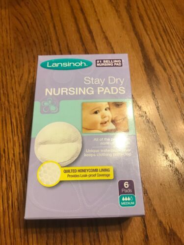 Lansinoh Nursing Breast Pads Stay Dry 6 Pads Medium Ships N 24h - $7.90