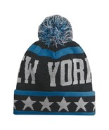 New York City Hunter Men&#39;s Large Stars Winter Knit Cuffed Pom Beanie Hat... - £11.93 GBP