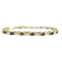 Authenticity Guarantee 
Estate Oval Blue Sapphire Gemstone Tennis Bracelet 10... - £797.82 GBP