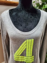 Arizona Women&#39;s Solid Gray Cotton Round Neck Long Sleeve Casual Sweater Size XL - £19.18 GBP