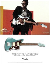 Curtis Harding Fender Vintera Series 60s Ice Blue Jazzmaster guitar ad print - £3.38 GBP