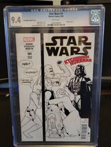 Star Wars #1 J T Christopher Party Sketch B&amp;W Variant CBCS 9.4 - $29.70