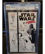 Star Wars #1 J T Christopher Party Sketch B&amp;W Variant CBCS 9.4 - $29.70