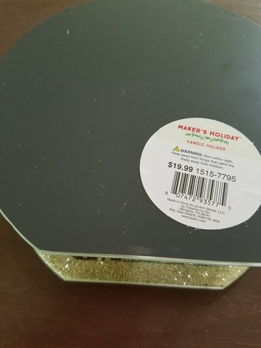 Maker's Holiday ~ Winter Scene ~ Gold Glitter & Glass ~ Tea Light Candle Holder  Item image 3