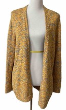 Lands End Womens Orange Cardigan Sweater Sz M 10-12 Heathered Pockets Ca... - £14.88 GBP
