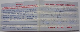 Vintage Michigan Driver Education Driving Perment 1972 - $2.72 CAD