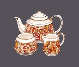 Sadler 3484 paisley brocade teapot, creamer, sugar bowl made in England.... - £166.68 GBP