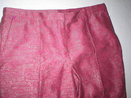 Womens Worth New York NWT $398 10 Jacquard Pants Metallic Silver Dark Pink USA  - £309.84 GBP