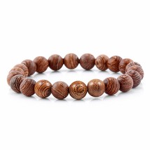 Hot Men Bracelet Wooden Beads Cross 7 Chakra  Healing Balance Onyx Bracelets&amp;Ban - £10.72 GBP