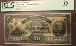 The Dominion Bank 1925 $20 bill Gaded Fine 12 - $877.27