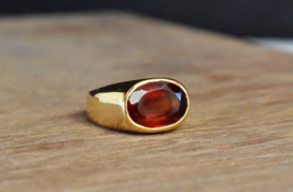 Red Colour Oval Shape 7.50 Carat Garnet Gemstone Ring Men&#39;s US Ring Size 8 - £157.55 GBP
