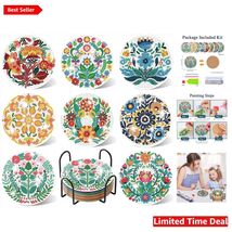 Elegant 8PC Diamond Coaster Kit for Relaxing Crafting &amp; Stylish Home Décor - $23.71