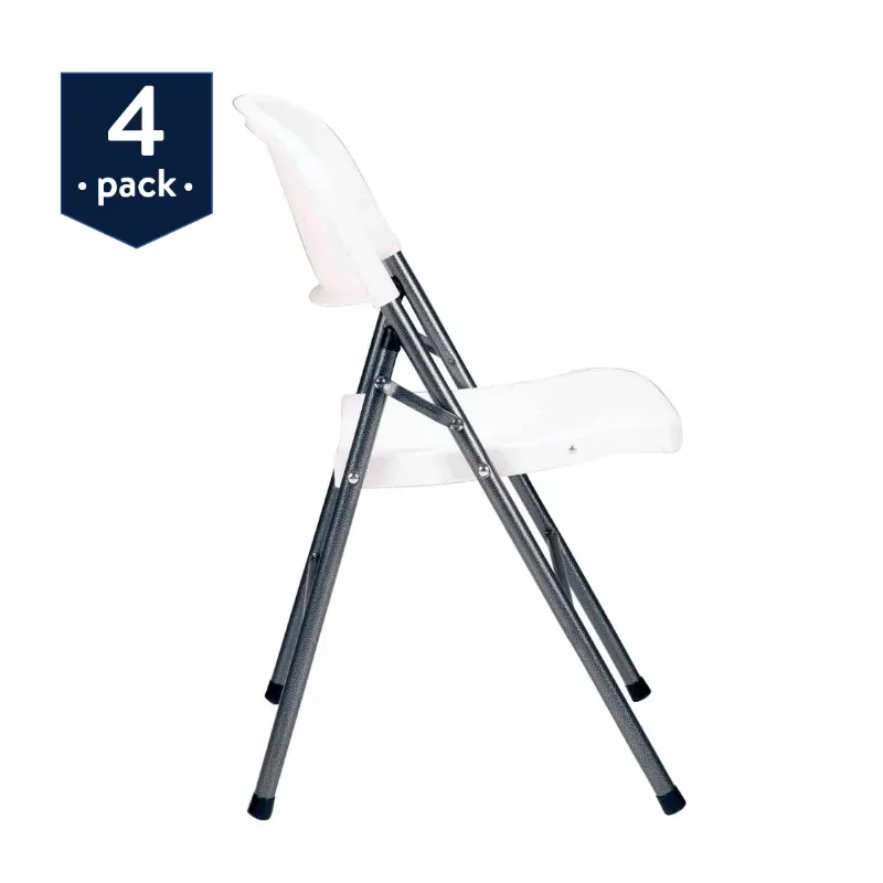 Premium Resin Folding Chair, 4-Pack, White  Furniture - $344.36