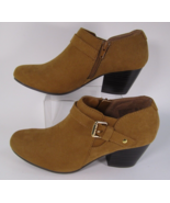 American Eagle Womens Lt Brown Faux Suede Ankle Boots Zip Block Heel Sz ... - £23.47 GBP