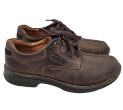 Ecco Fusion Men&#39;s Size 43 US 9/9.5 Bicycle Toe Tie Brown Leather 37164 - $52.42