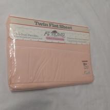 Vintage At Home With Color Connection Twin Flat Sheet No Iron Pink - $15.83