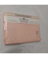 Vintage At Home With Color Connection Twin Flat Sheet No Iron Pink - £12.45 GBP