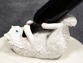 Feline Purrfectly Divine White Angel Kitty Cat Wine Bottle Holder Caddy Figurine - £26.51 GBP