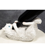Feline Purrfectly Divine White Angel Kitty Cat Wine Bottle Holder Caddy ... - £26.29 GBP