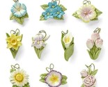 Lenox Celebrate Flowers 10 PC. Mini Tree Ornament Set Tulip Rose Daisy L... - $78.11