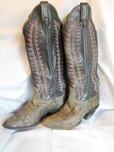  Vintage Tony Lama El Paso Women&#39;s Gray Snake Skin Boots 5.5C - £17.36 GBP