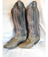  Vintage Tony Lama El Paso Women&#39;s Gray Snake Skin Boots 5.5C - £18.21 GBP