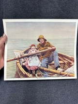 Vintage W.C. Co Tyrone PA The Helping Hand Rare 11”x9” child Grandpa Boat Oar - £12.41 GBP