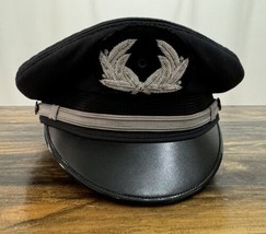 VINTAGE American Airlines Pilot Hat Cap SIZE 7 3/8 Blue Captain First Officer - £74.35 GBP