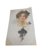 Vintage Postcard woman 1900s unused pretty lady Purity watercolor - $133.92 MXN