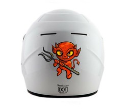 Helmet motorcycle car sticker little devil removable decal 1X pcs - £4.73 GBP