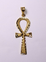 Egyptian Handmade Ankh Cross Key of Life 18K Yellow Gold Pendant 4 Gr - £424.28 GBP