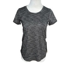 Lululemon On The Run Tee Heathered Black Women Size 4 Short Sleeve Tshir... - $25.47