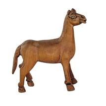 Vintage Wood Carved Horse Miniature Figurine Folk Art - £23.58 GBP